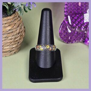Nature-Inspired Dragonfly &‎ Flower Carved Ring Size 10 (NWOT)